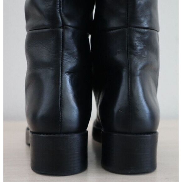 Zara 2052/612/040 Women's Sz 41 US 10 Black Leather Knee High Riding Boots - Picture 3 of 12